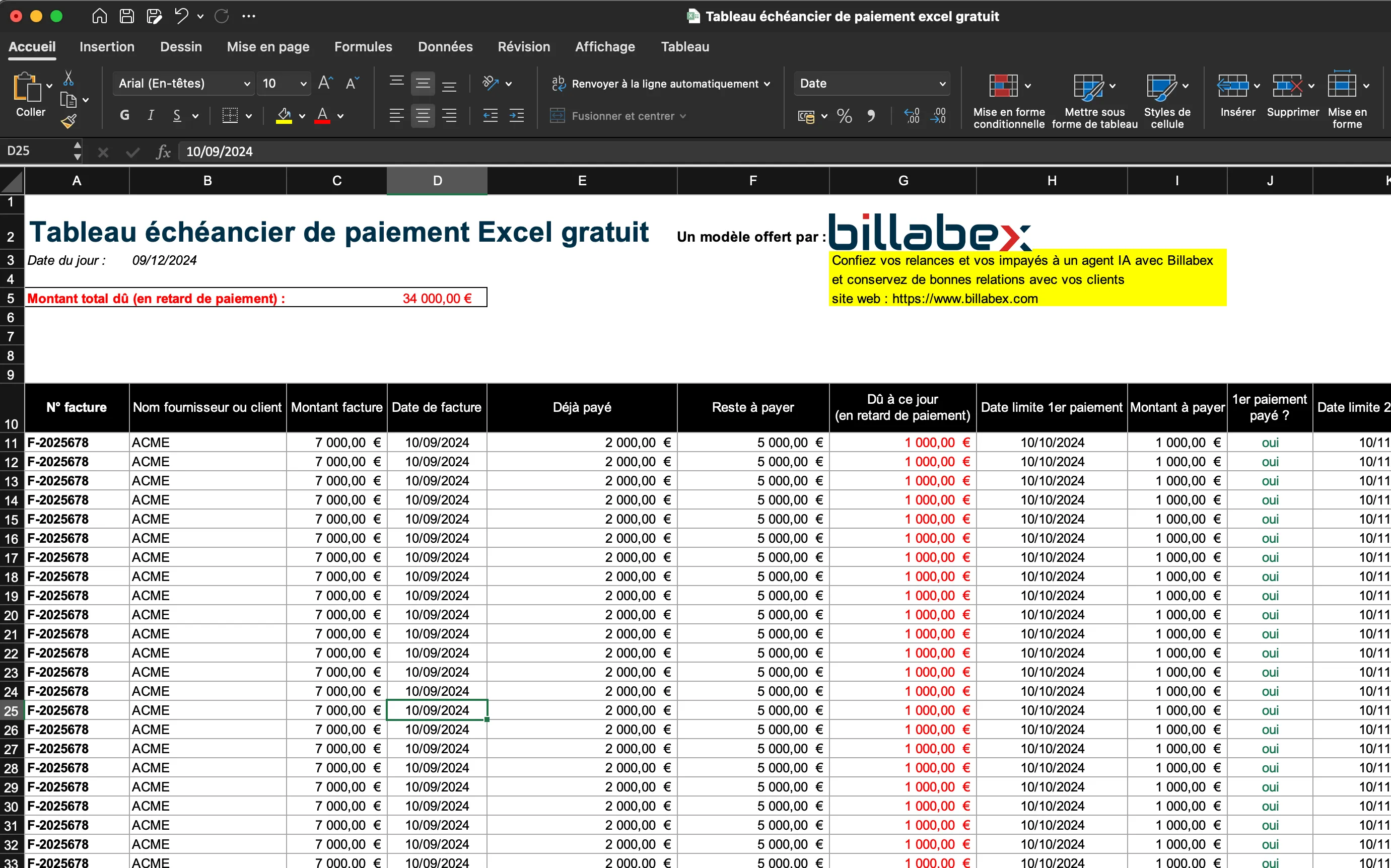 Téléchargez votre modèle de tableau d’échéancier de paiement Excel gratuit