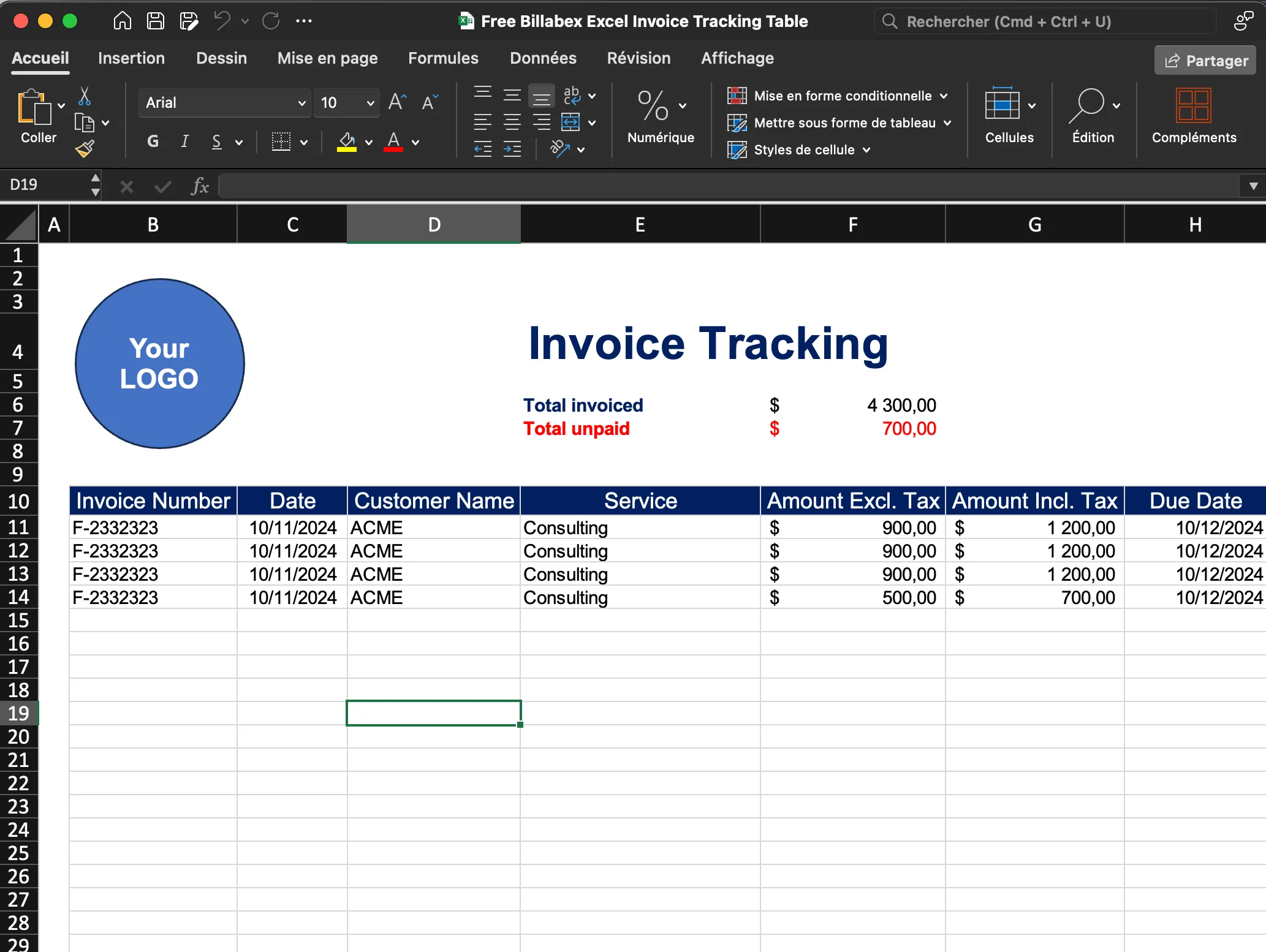 Download Our Free Excel Invoice Tracking Template