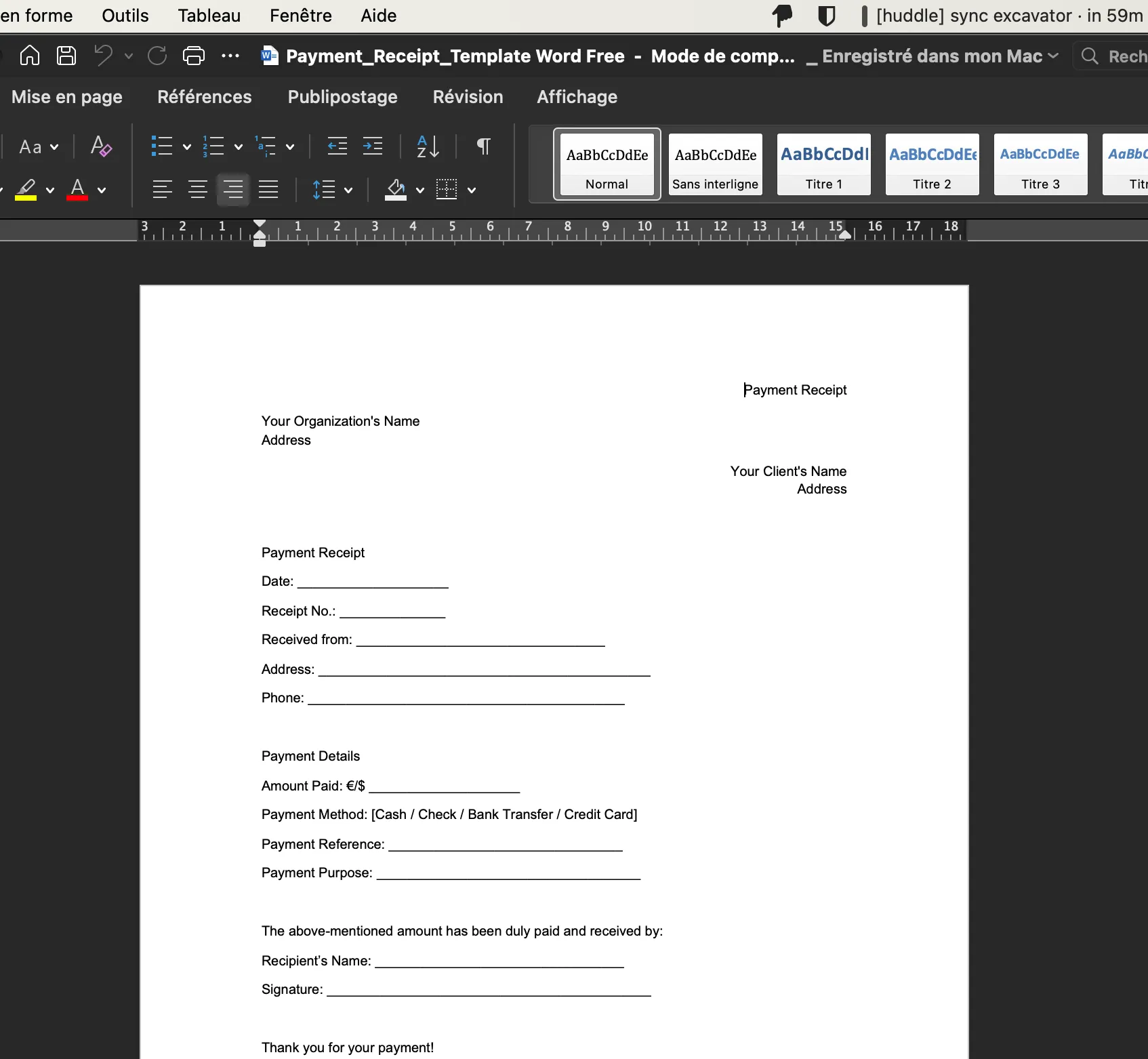 Download Our Free Word Payment Receipt Template